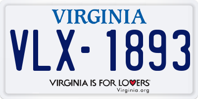 VA license plate VLX1893