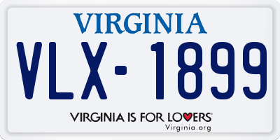 VA license plate VLX1899