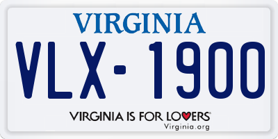 VA license plate VLX1900