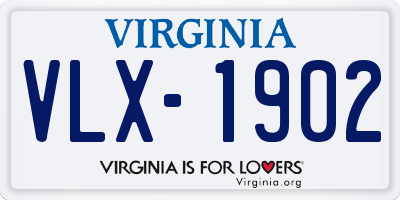 VA license plate VLX1902