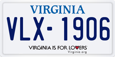 VA license plate VLX1906