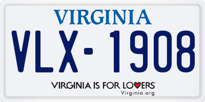 VA license plate VLX1908