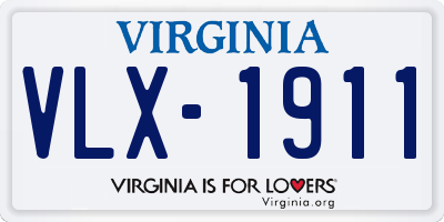 VA license plate VLX1911