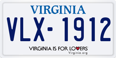 VA license plate VLX1912