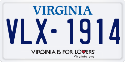 VA license plate VLX1914