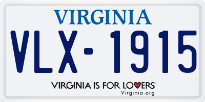 VA license plate VLX1915