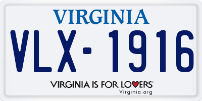 VA license plate VLX1916