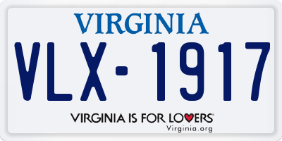 VA license plate VLX1917