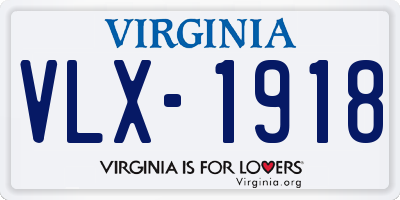 VA license plate VLX1918