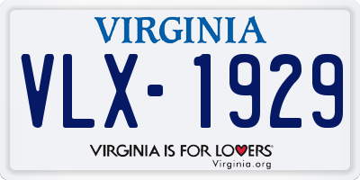 VA license plate VLX1929