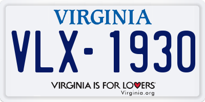 VA license plate VLX1930