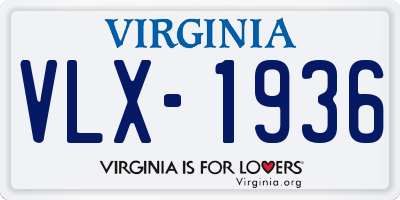 VA license plate VLX1936