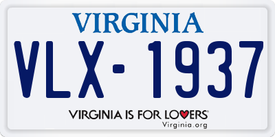 VA license plate VLX1937