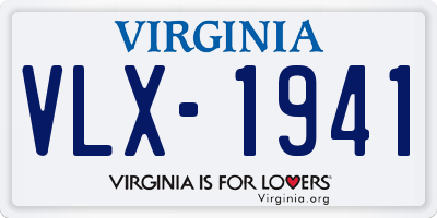 VA license plate VLX1941