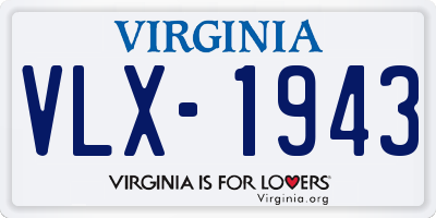 VA license plate VLX1943