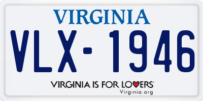 VA license plate VLX1946