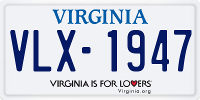 VA license plate VLX1947