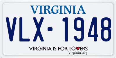 VA license plate VLX1948