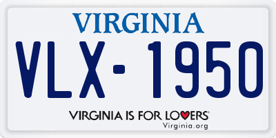 VA license plate VLX1950