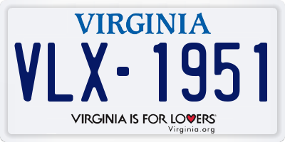 VA license plate VLX1951