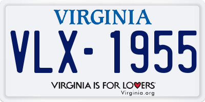 VA license plate VLX1955