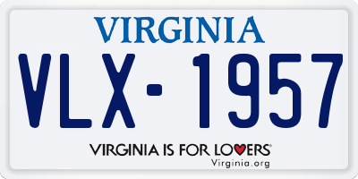 VA license plate VLX1957