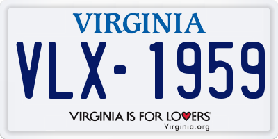 VA license plate VLX1959