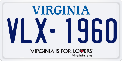 VA license plate VLX1960