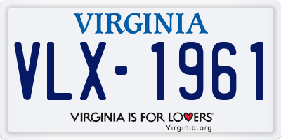 VA license plate VLX1961