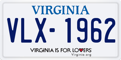 VA license plate VLX1962