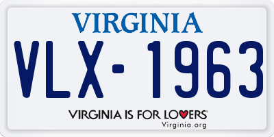 VA license plate VLX1963