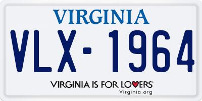 VA license plate VLX1964