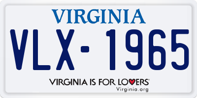 VA license plate VLX1965