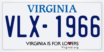 VA license plate VLX1966