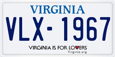 VA license plate VLX1967