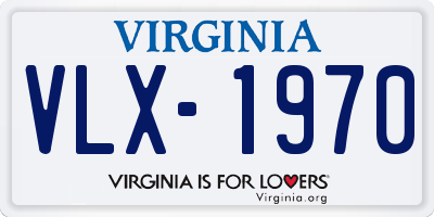 VA license plate VLX1970