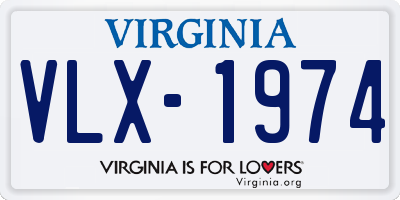 VA license plate VLX1974