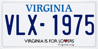 VA license plate VLX1975