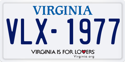 VA license plate VLX1977