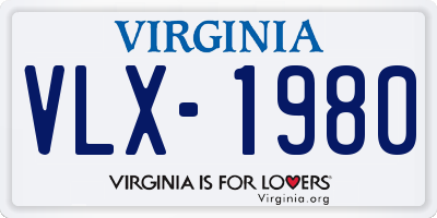 VA license plate VLX1980