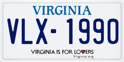 VA license plate VLX1990