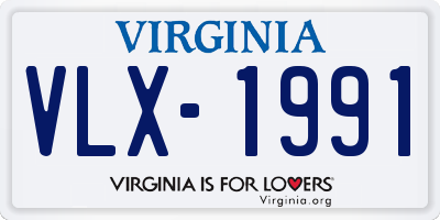 VA license plate VLX1991