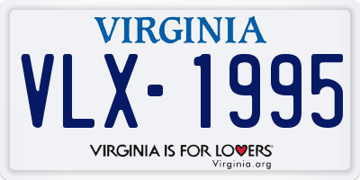 VA license plate VLX1995