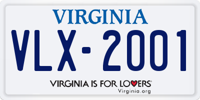 VA license plate VLX2001