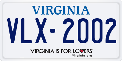 VA license plate VLX2002