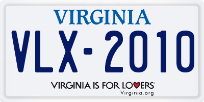 VA license plate VLX2010