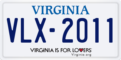 VA license plate VLX2011