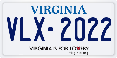 VA license plate VLX2022