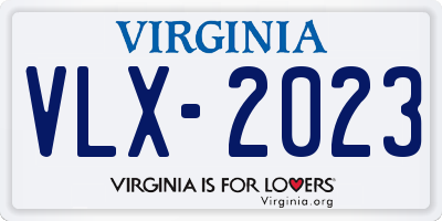 VA license plate VLX2023