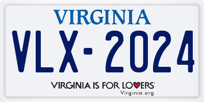 VA license plate VLX2024